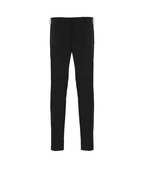 prada technical jacquard trousers|Black Stretch technical fabric trousers .